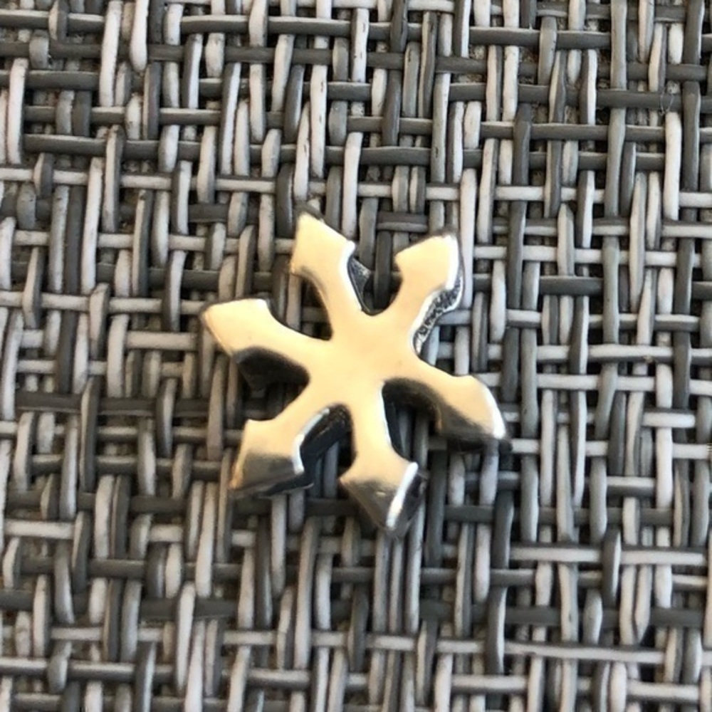 Silver snowflake charm stamped 925 for pandora